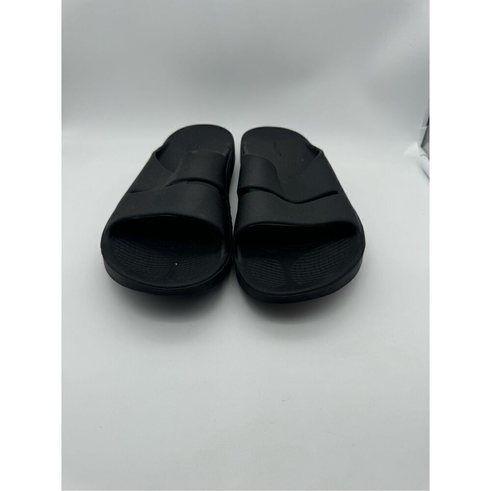 Oofos Ooahh Luxe Unisex Black Slide Sandals size M12-W14‎ - Picture 2 of 6